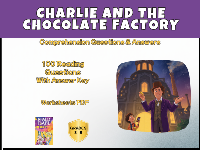 Charlie and the Chocolate Factory Reading Comprehension Worksheets | Answer Key | Year 4–6