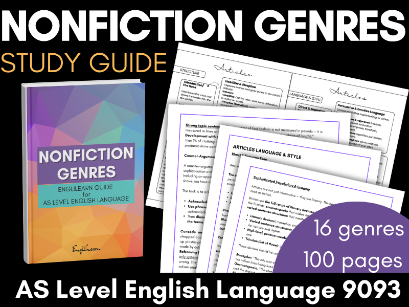 Cambridge AS Level English Language Nonfiction Genres Study Guide