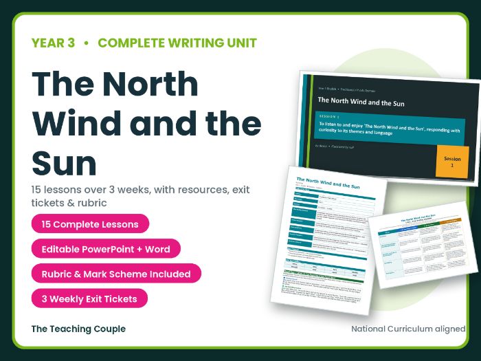 The North Wind and the Sun | Year 3 English Unit | 15 Complete Lessons