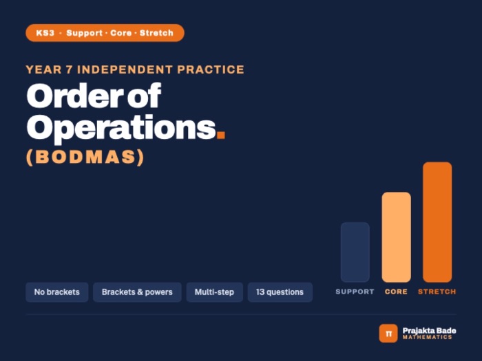 Year 7 Maths | BODMAS | Practice