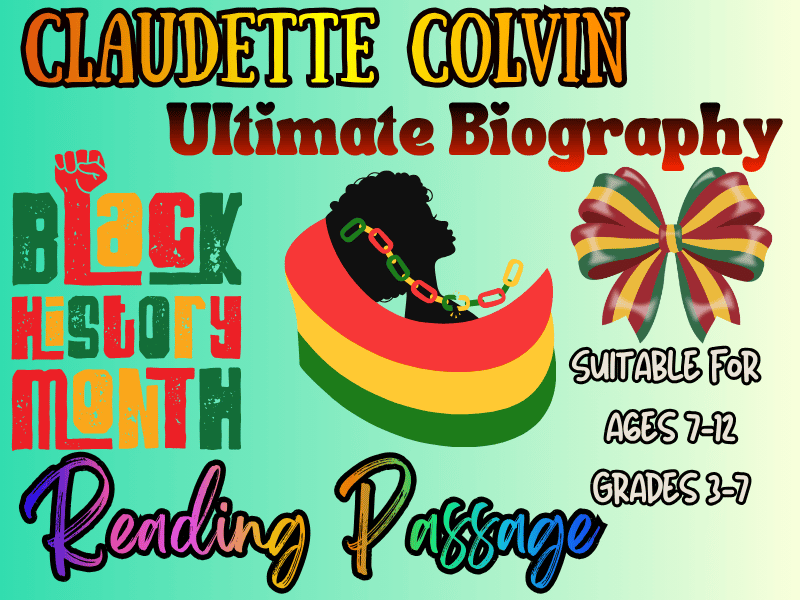 Claudette Colvin Bus Hero Reading Passage Biography for Kids Black History Month