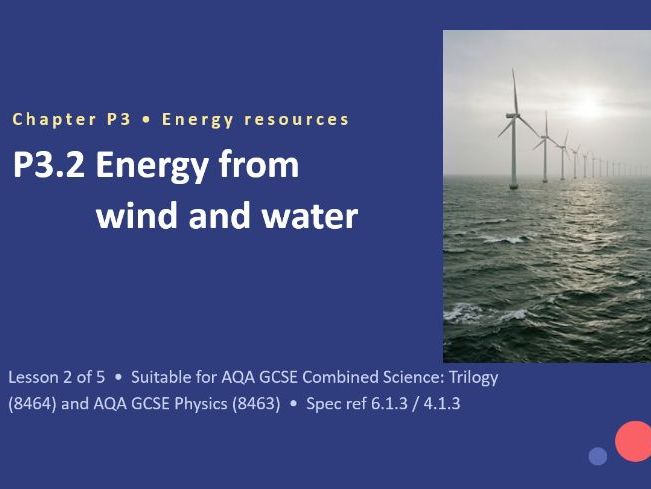 P3.2 Energy from Wind and Water (AQA GCSE Combined Trilogy and Separate Physics)