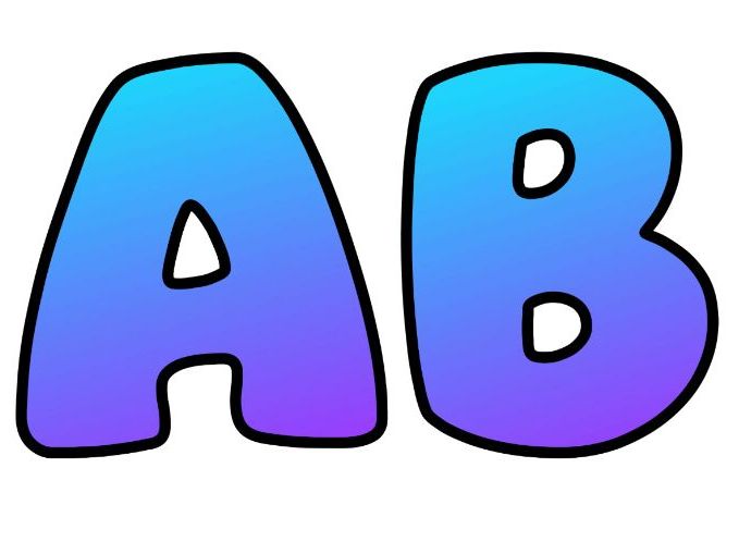 Cyan Purple Gradient Themed Lettering Set | Classroom Display | Upper & Lowercase, 0-9