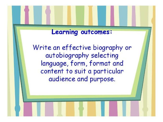 Back to School Year 6 Autumn Literacy Planning Biography etc