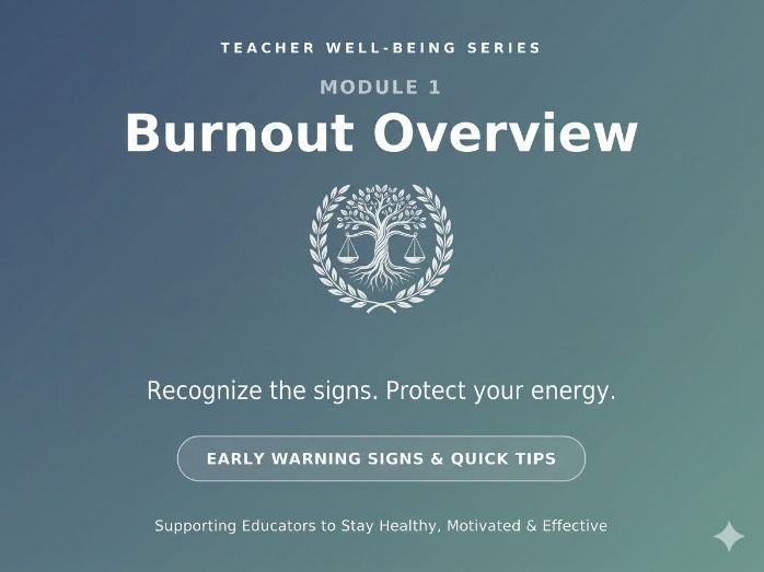 Teachers Well-being Series - Module 1