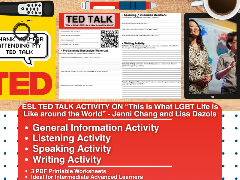 ESL TED Talk - This is what LGBT Life is Like around the World - Jenni Chang and Lisa Dazols