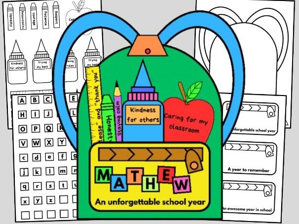 Back to School Backpack Name Craft & Positive Behavior Writing Activities