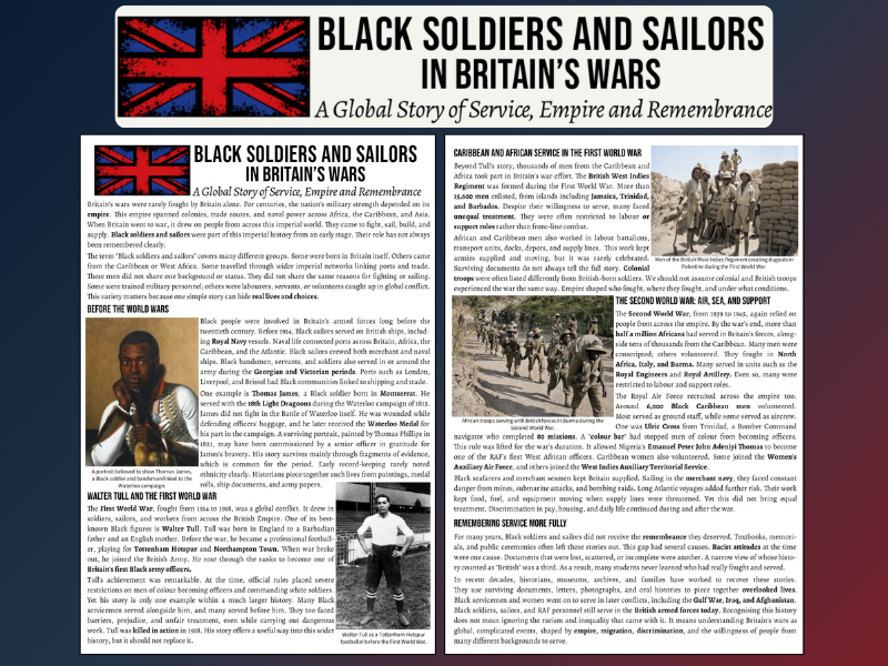 Black Soldiers & Sailors: Britain’s Wars