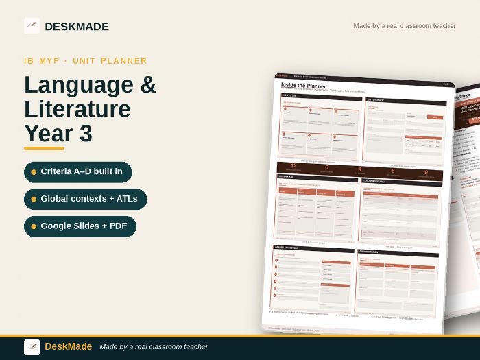 Year 3 Language & Literature Unit Planner | IB MYP | Enhanced MYP 2027