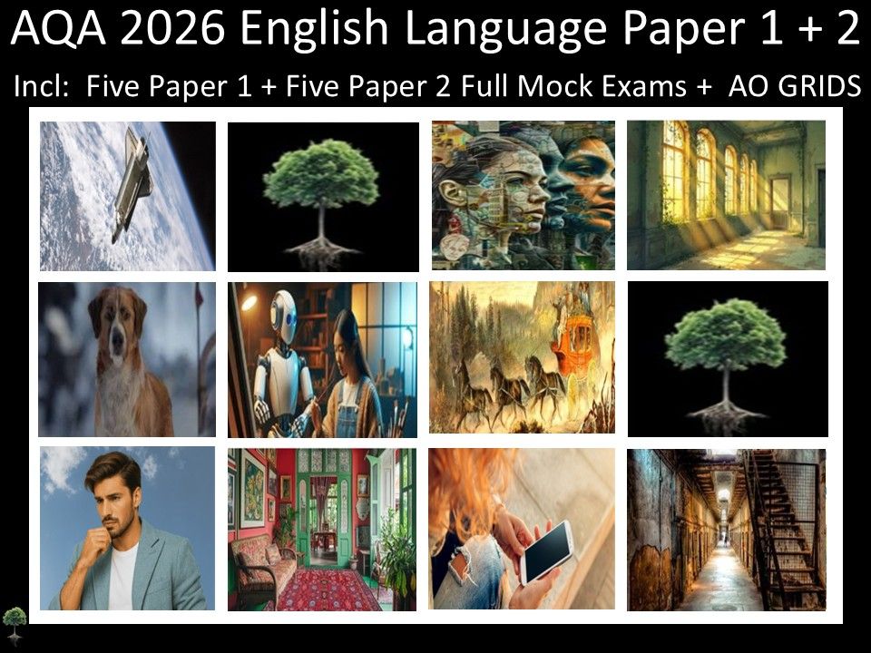 Ten AQA 2026 English Language Paper 1 + 2 Mocks | AO GRIDS