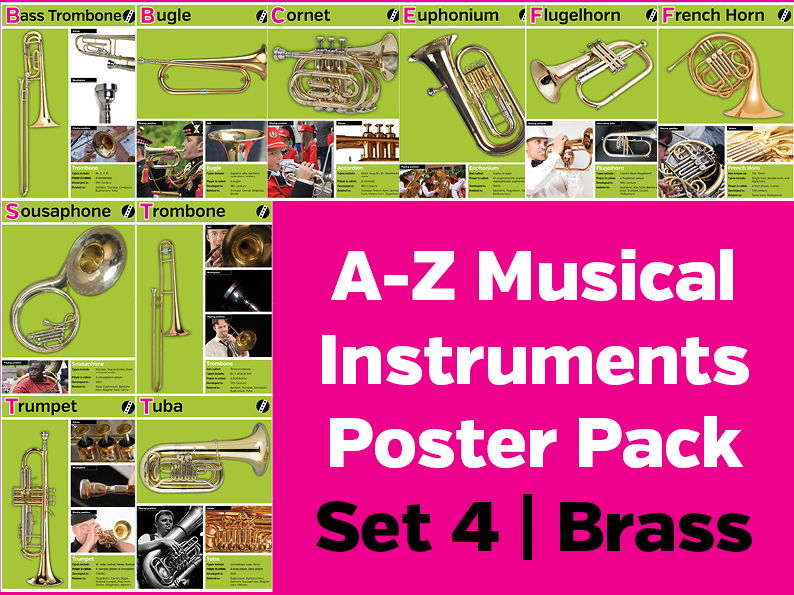 Musical Instrument Posters Pack 4: Brass