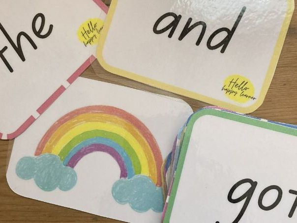 High Frequency Word Cards - Animals, Rainbows & Unicorns Theme