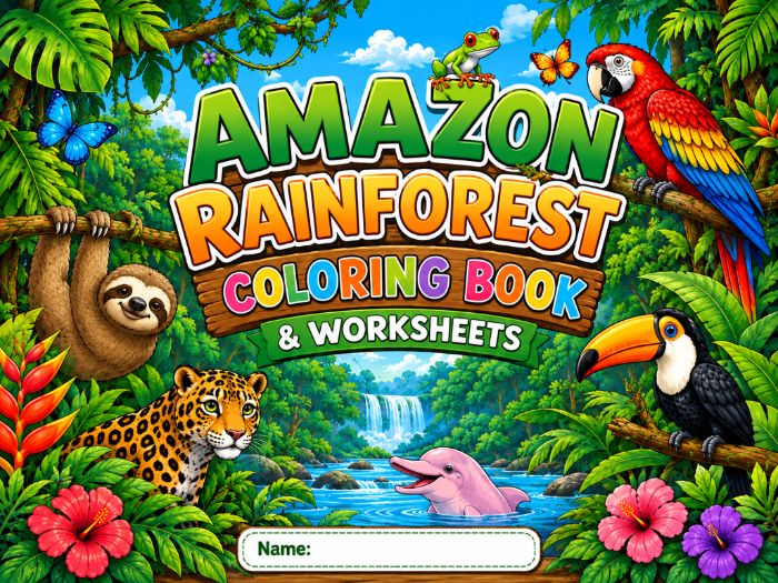 Amazon Rainforest Coloring Book & Worksheets | Kindergarten–Grade 3