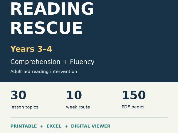 Year 3 4 Reading Intervention Comprehension Fluency 30 Lessons