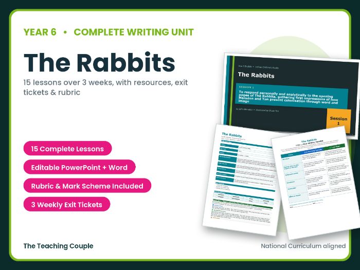The Rabbits | Year 6 English Unit | 15 Complete Lessons + Resources + Mark Scheme