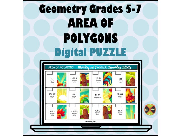 Area of Polygons (Triangles, Parallelograms, Trapezoids) - Matching and  Puzzle Assembling Activity