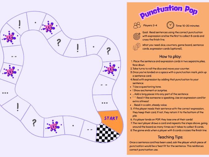 Punctuation Pop! Reading Game KS1 LKS2