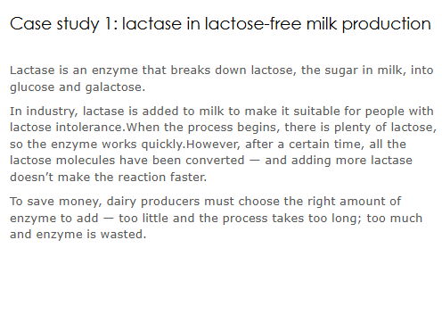 Enzyme concentration case study