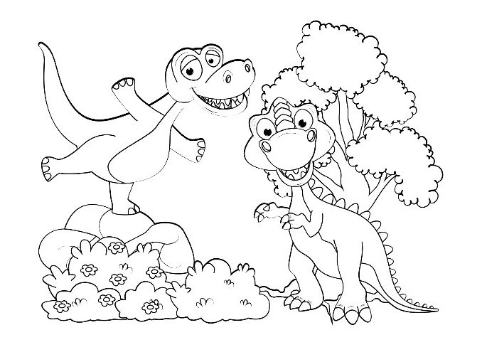 Dinosaur Colouring & Painting Sheets – 5 Designs