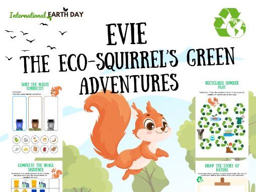 Evie the Eco-Squirrel’s Green Adventures | Earth Day & Recycling Workbook