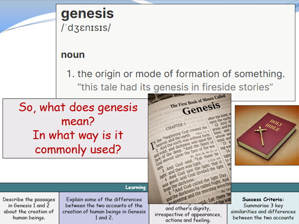 Comparison of Genesis accounts