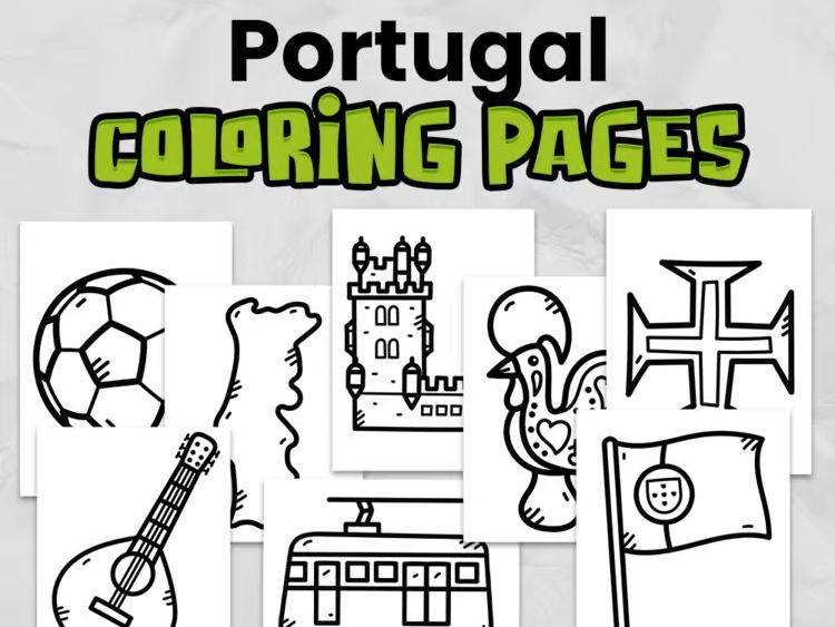 Portugal Colouring Pages | Portugal Country Study | Geography & Cultural Studies