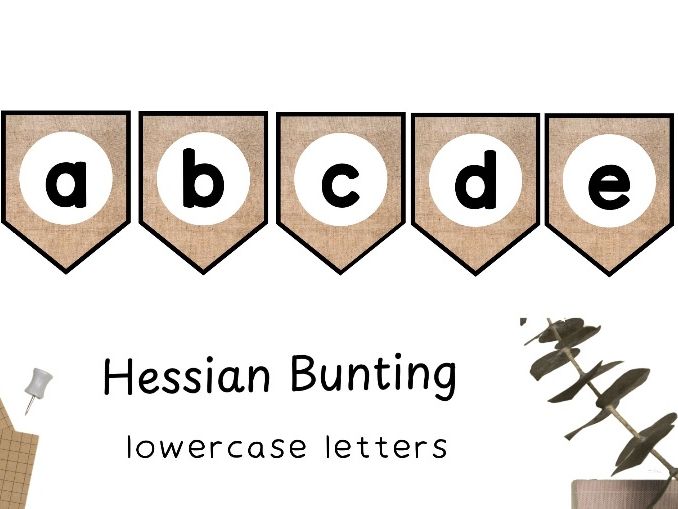 Lowercase alphabet - Hessian bunting