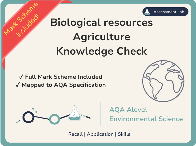 AQA Alevel Env Sci - Agriculture - Knowledge Check & MS