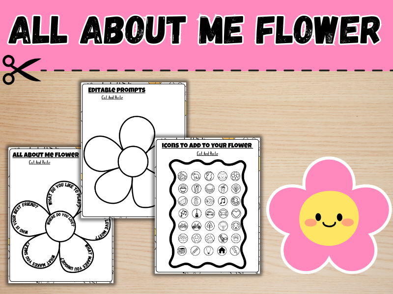 All About Me flower | Back to School | Get-to-know-you | First Day of School