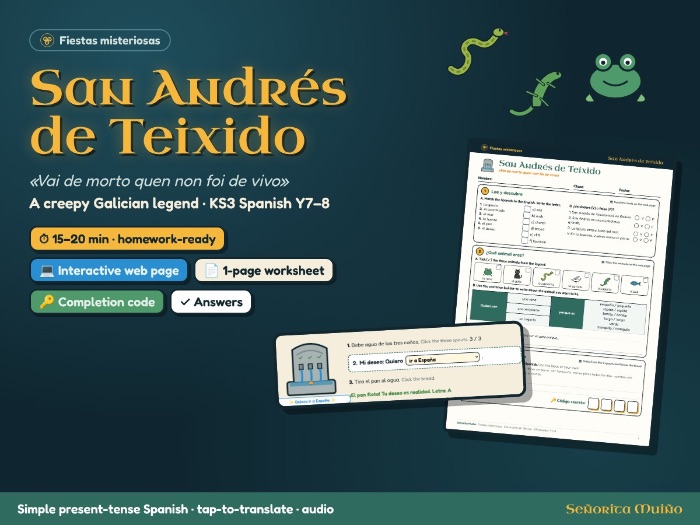 Spooky Spanish Legend: Interactive Homework
