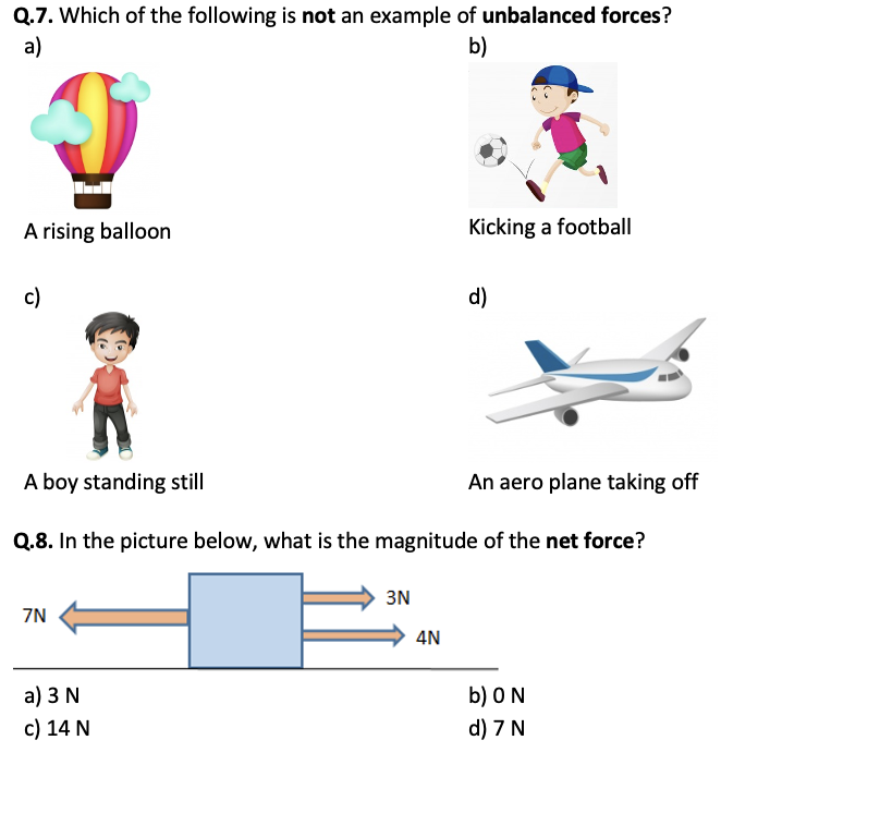 Balanced And Unbalanced Forces Worksheet Printable And Distance