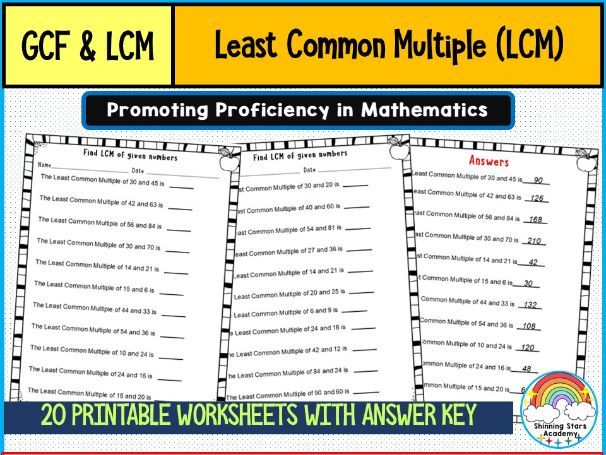 Find Least Common Multiple (LCM) Worksheets | Printable Math Practice