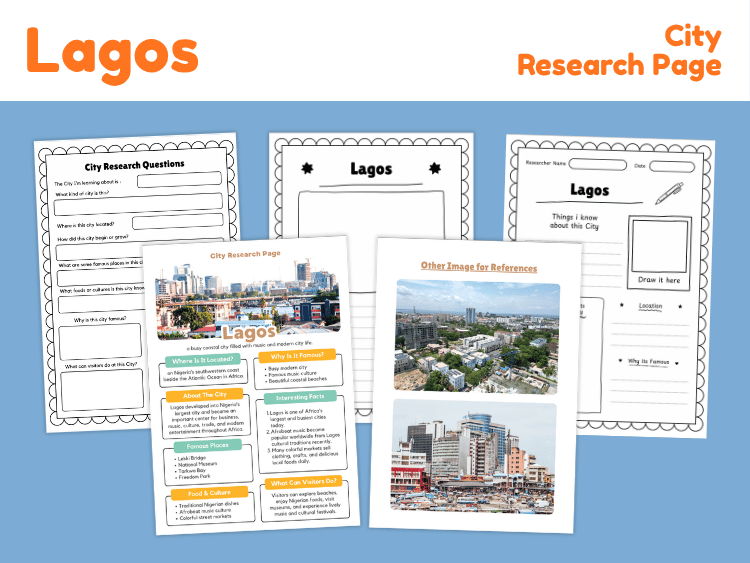 Lagos City Research Project | Nigeria Geography Worksheets