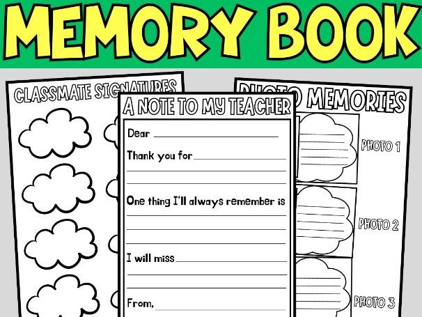 End of Year Memory Book & Back to School Writing Activity for KS1 and KS2 | All About Me Booklet