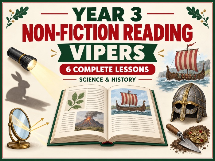 Year 3 Non-Fiction Reading Comprehension Bundle | VIPERS | 6 Complete Lessons