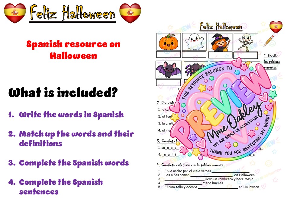 Spanish worksheet | Halloween
