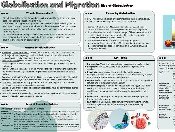 IGCSE Geography Edexcel- Globalisation and Migration Knowledge Organiser