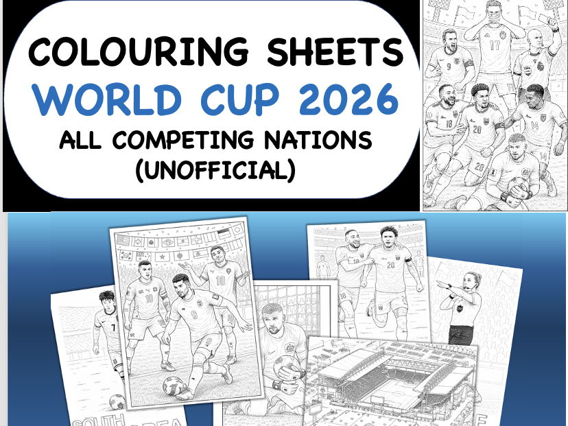 Colouring Sheets World Cup 2026