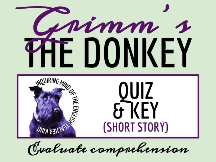 "The Donkey" Quiz and Answer Key | Grimm's Fairy Tale Activity | Reading Worksheet