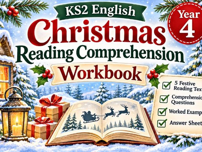Year 4 | Christmas Reading Comprehension Workbook | 5 Festive Activities