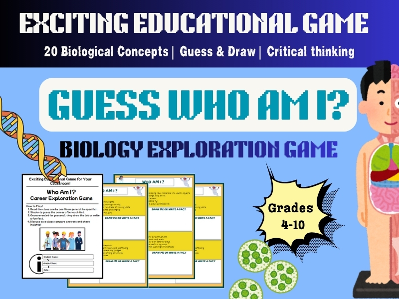 Biology Brainteasers: The "Who Am I?" Interactive Review Game | Guess & Draw