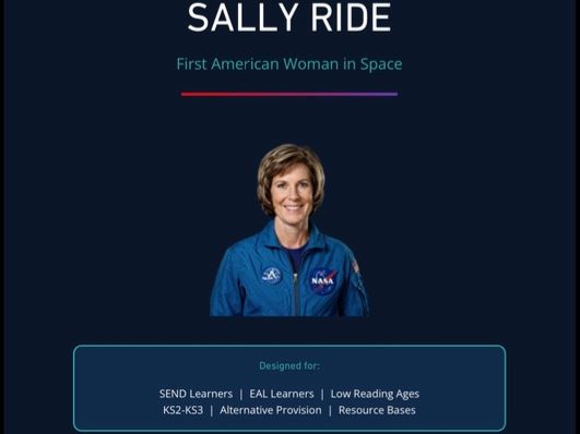 Sally Ride - Reading comprehension | Pride Month | SEND | KS2 KS3