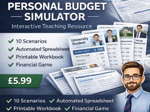 Personal Budget Simulator Game | Scenario Cards, Excel Dashboard & Workbook | KS4 Business