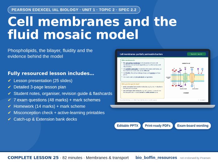 IAL Biology Edexcel – Fluid Mosaic Membranes