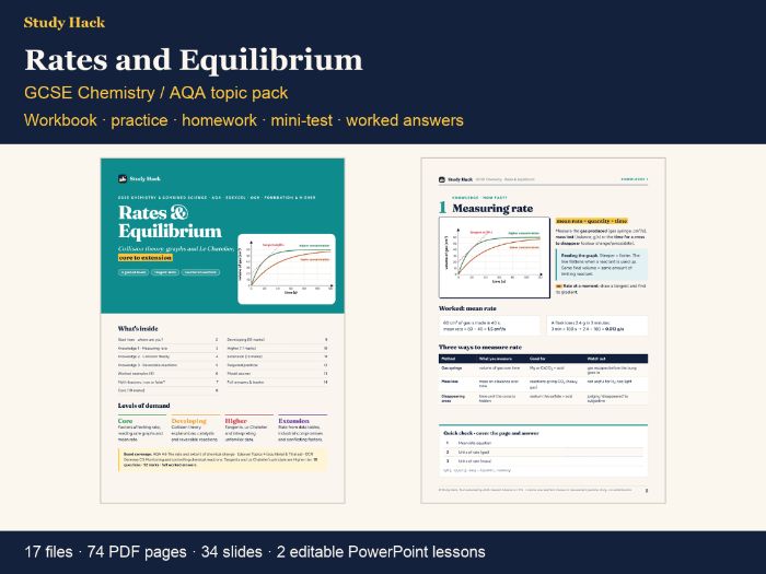 GCSE Chemistry Rates & Equilibrium Complete Pack