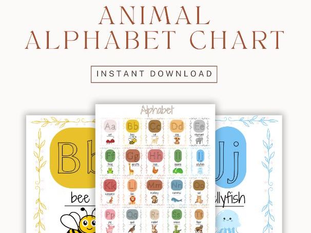Alphabet Animals Printable / ABC Animal Display / Printable