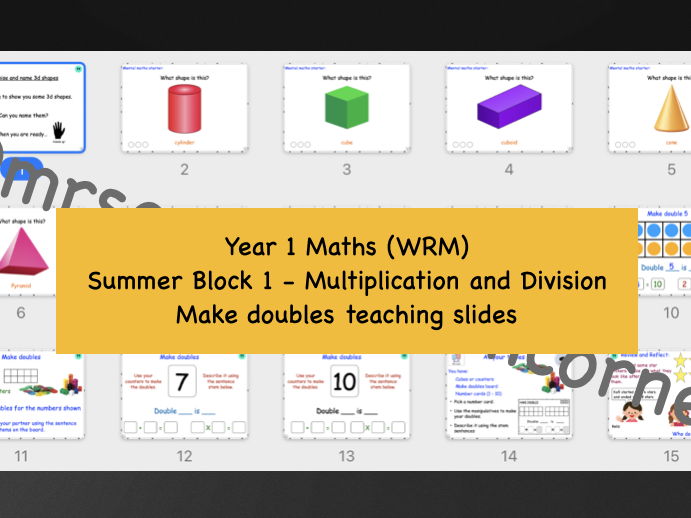 Make Doubles teaching slides - Year 1 WRM Summer Blk 1 - Multiplication and Div Step 7