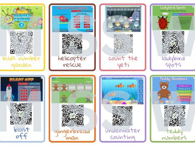Maths Counting Games QR Flashcards