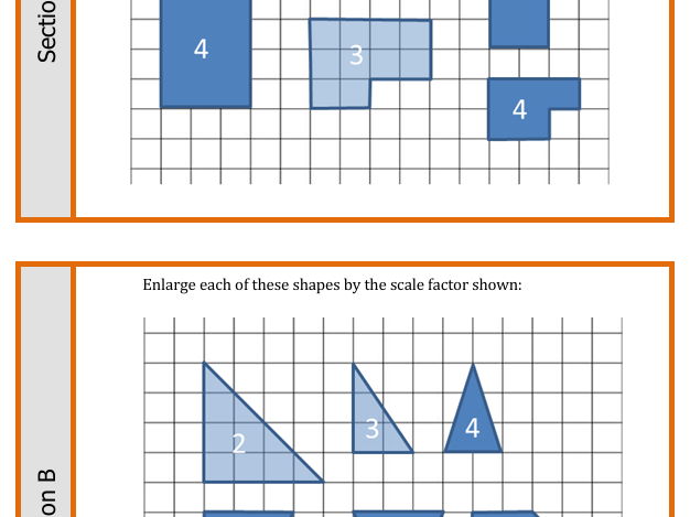 Scale Factor - enlargement - differentiated