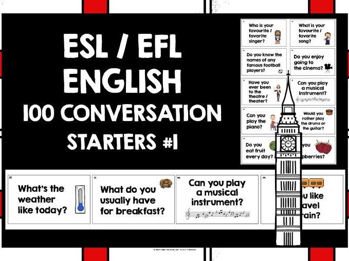ENGLISH CONVERSATION STARTERS ESL EFL ESOL #1